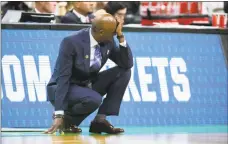  ?? Stephen B. Morton / Associated Press ?? Yale head coach James Jones reacts to a shot by his team during the second half Thursday.