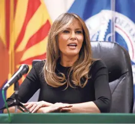  ?? ROB SCHUMACHER/ USA TODAY NETWORK ?? Melania Trump discusses border security.