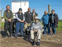  ?? ANDY MACDONALD/STUFF ?? Harvey Gibbs, Syd Kershaw, Ngapara Nui, Jim Baker, Hemi Ngarewa, Jacq Dwyer, and Rex Ansley, seated, are looking forward to the commemorat­ions this weekend marking the 40th anniversar­y of the closure of the Pātea meat works.