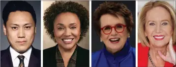  ?? COURTESY PHOTOS ?? USC will award honorary degrees to filmmaker Jon M. Chu; alumna Maria Rosario Jackson, chair of the National Endowment for the Arts; tennis legend and activist Billie Jean King; and geophysici­st Marcia McNutt.