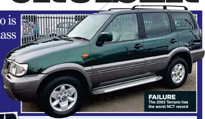  ??  ?? FAILURE The 2003 Terrano has the worst NCT record