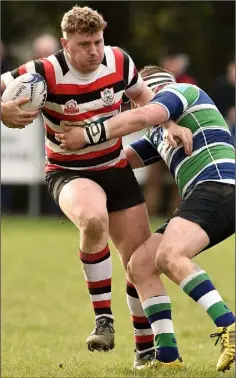  ??  ?? Team captain Tom Ryan is tackled by Gorey’s Jordan Ahern.