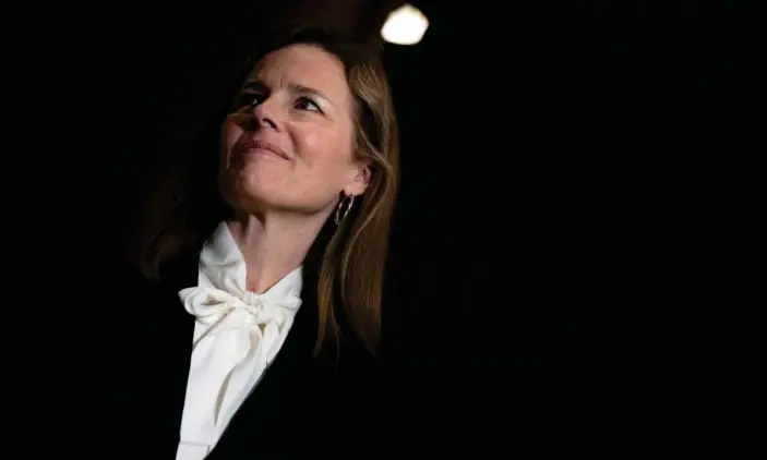  ?? Photograph: Reuters ?? Amy Coney Barrett, whose confirmati­on hearing begin Monday, was a member of the University Faculty for Life at Notre Dame from 2010 to 2016.