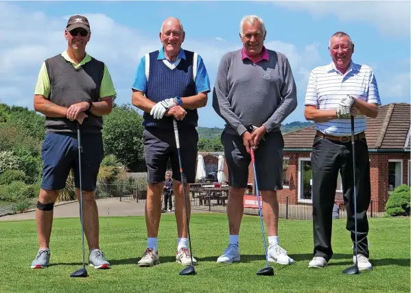  ?? ?? Steve Hall, Peter Sutton and Tony East alongside newly-retired Ian Ward - winners of the Rotary Club of Ashbourne Annual Golf Day