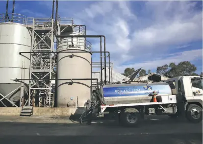  ?? Photos by Lea Suzuki / The Chronicle ?? Jeff Buckles, tank farm supervisor, works on offloading cooking oil at the SeQuential biodiesel site in Salinas.