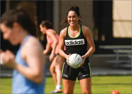  ??  ?? Aislinn Desmond of Kerry during a training session on the TG4 Ladies Football All-Star Tour 2018. Berkeley Internatio­nal School Bangkok, Thailand Photo by Piaras Ó Mídheach / Sportsfile