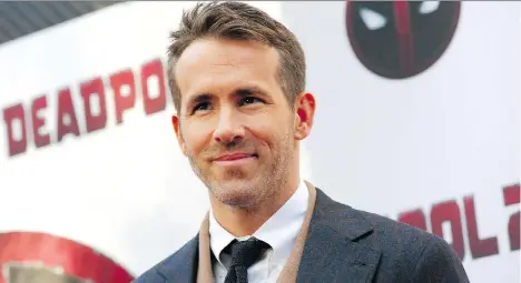  ?? THE ASSOCIATED PRESS ?? Ryan Reynolds recently spoke about his anxiety and says talking about it, in a culture of pervasive “toxic masculinit­y,” helped.