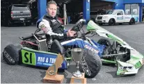  ?? PHOTO: GREGOR RICHARDSON ?? The spoils . . . Karter Arron Black with some of his trophies.