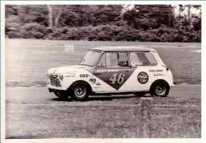  ?? (Photo Kevin Lancaster). ?? ABOVE: Alan Boyle was a strong opponent of Barry’s on the track but a great friend off it. Here seen driving his famous Coca-Cola Mini-Cooper