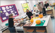  ??  ?? Visitors used the remains of their pumpkins to make a number of tasty pumpkin dishes.