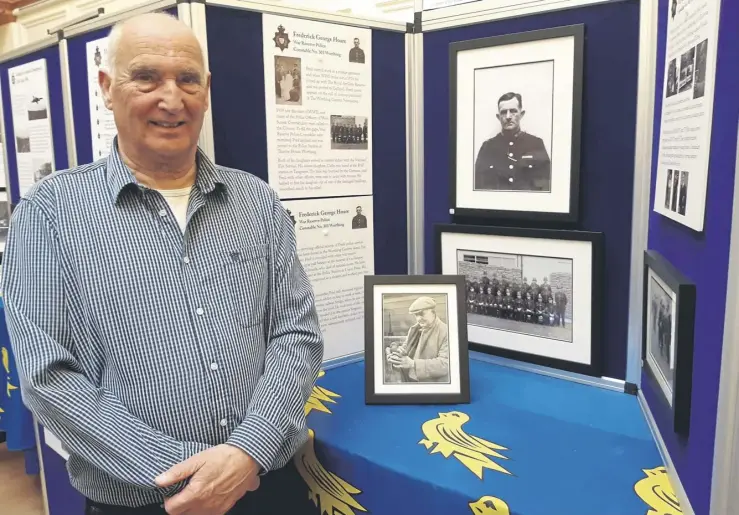  ?? ?? Alan Moore with informatio­n about his grandparen­ts, Frederick and Ethel Hoare, at his previous West Sussex Contabular­y exhibition in Chichester