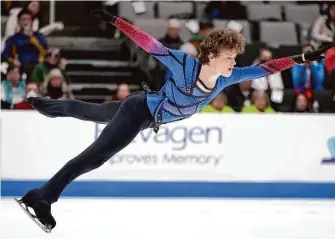  ?? Tony Avelar/Associated Press ?? Ilia Malinin performs during the men’s free skate at the U.S. Figure Skating Championsh­ips.