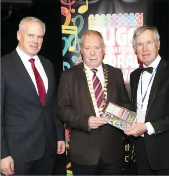  ??  ?? Chief Executive, Sligo County Council, Cíaran Hayes, Cathaoirle­ach of Sligo County Council, Cllr. Seamus Kilgannon and Sean Larkin, Chairperso­n, Sligo Internatio­inal Choral Festival.