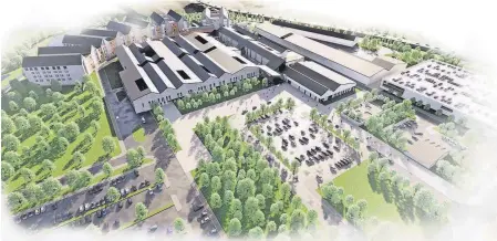  ?? ?? Preview A design image of the proposed new Monklands Hospital from the air has been unveiled as part of the consultati­on