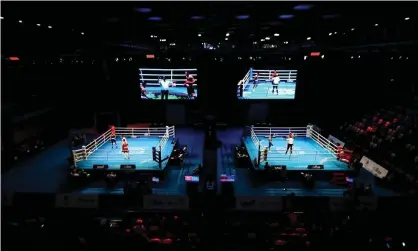  ??  ?? The Olympic boxing qualifying tournament in London - which featured around 350 fighters from 40 countries - was suspended after three days owing to concerns over the virus. Photograph: Harry Murphy/Sportsfile via Getty Images