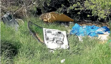  ??  ?? A car door and a paddling pool are just some of the items discovered at Waipunga Falls on the Napier-Taupo¯ Rd, State Highway 5.