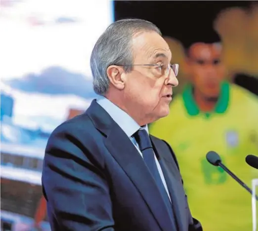  ?? // REUTERS ?? Florentino Pérez, en un acto oficial del Real Madrid