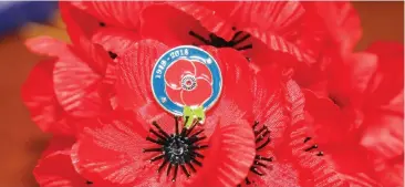  ??  ?? The special $30 poppy badge struck this year to mark the centenary of the end of World War 1 will be available along with many other items as part of the annual Poppy Appeal to support former and serving service people and their families at times of need.