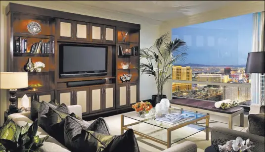  ?? Trump Internatio­nal Las Vegas ?? This two-bedroom penthouse at Trump Internatio­nal Las Vegas is listed for $1.8M A three-bedroom penthouse in Trump Internatio­nal Las Vegas features a large master bath.