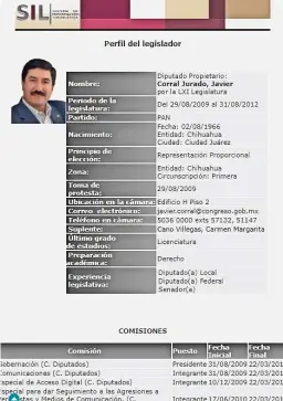  ??  ?? SU PERFIL legislativ­o 2009-2012