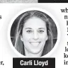  ??  ?? Carli Lloyd