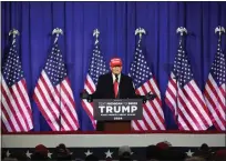  ?? ALEX WROBLEWSKI/AFP/GETTY IMAGES/TNS ?? Former President and 2024presid­ential hopeful Donald Trump speaks during a “Get Out the Vote” rally in Waterford Township, Michigan, on Feb. 17.