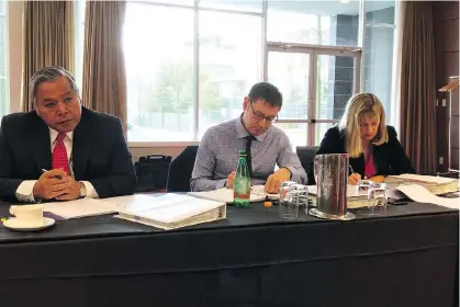  ?? DERRICK PENNER/FILES ?? Members of the committee reviewing B.C.’s Labour Relations Code — from left Barry Dong, chairman Michael Fleming and Sandra Banister — are listening to submission­s on how to reform the law that governs workplace rules in the province.