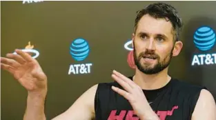  ?? MARTA LAVANDIER/AP ?? Erik Spoelstra says Heat’s inaction at NBA trading deadline was not with an eye toward adding Kevin Love, with the partnershi­p instead evolving as a surprise.