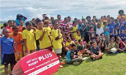  ?? Photo: Salote Qalubau. ?? Schools from Lautoka and members of Rugby Australia Former at the Saint Thomas Primary School grounds in Lautoka on May 29, 2023.