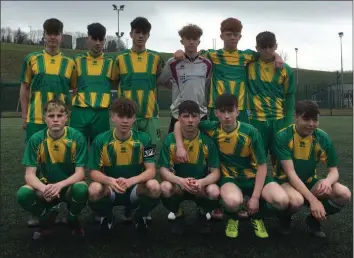  ??  ?? The St. Mary’s C.B.S. (Enniscorth­y) eleven before the semi-final in Monaghan.