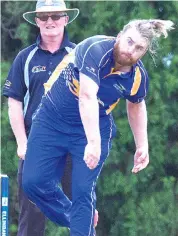  ??  ?? Ellinbank opening bowler Nick Fairbank finished with 1/34 in Division 1 on Saturday.