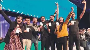  ?? Courtesy: Facebook ?? Pakistani students celebrate after winning the Silver Medal at the Internatio­nal Geneticall­y Engineered Machines (iGEM) competitio­n in Boston.