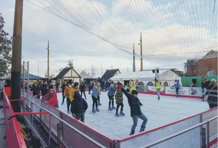  ??  ?? The ice rink is finally up and running.