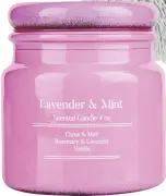  ??  ?? Lavender mint candle, £2.99, Homesense.