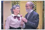  ?? ?? Miss Prism (played by Kim Bessler), left, and the Rev. Canon Chasuble, DD (Mike Gahan) share a moment in a scene from Port Tobacco Players’ “The Importance of Being Earnest.”