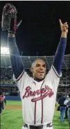  ?? AJC ?? Braves outfielder David Justice accounted for game’s only run with a sixth-inning home run in winning Game 6 of the World Series in 1995.