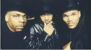  ?? ARISTA RECORDS ?? Jam Master Jay, left, DJ Run and DMC created a modern classic with their funny and sentimenta­l Christmas in Hollis.