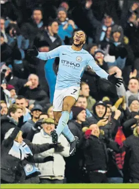  ?? FOTO: GETTY ?? Sterling fue por tercera vez consecutiv­a el hombre que le dio el triunfo al City