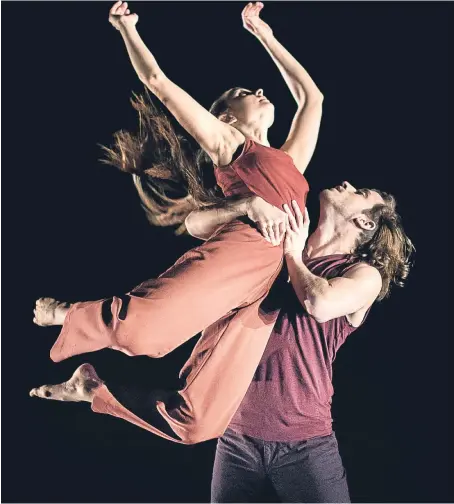  ??  ?? Dancers Denis Santacana and Sofia Casprini performing Consumed.