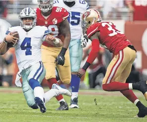  ?? KYLE TERADA/ USA TODAY SPORTS ?? Dak Prescott and the Cowboys must go through the 49ers to reach their first NFC title game in 27 years.