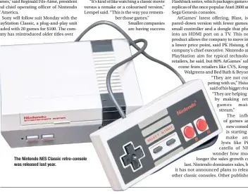  ??  ?? The Nintendo NES Classic retro-console was released last year.