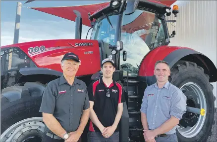  ?? ?? IN THE MIX: From left, Sunrise Ag owners Steve and Luke Ayling and O’connors chief executive Gareth Webb.