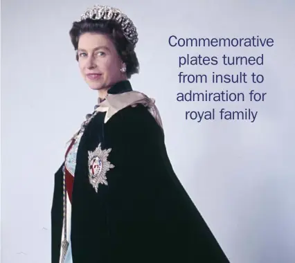  ?? Cecil Beaton, Royal Collection Trust/His Majesty King Charles ?? III 2023 Peter Longini has collected many plates bearing the image of Queen Elizabeth II, shown in an official portrait in 1968.