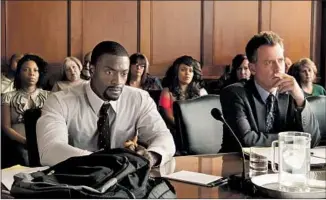  ?? Bleecker Street ?? GREG KINNEAR, right, as California Innocence Project lawyer Justin Brooks in “Brian Banks.”