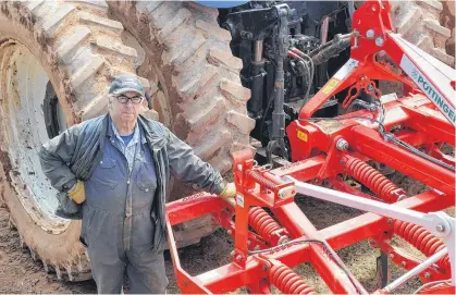  ?? ALISON JENKINS • LOCAL JOURNALISM INITIATIVE REPORTER ?? Like many farmers, Vernon Campbell of P.E.I.’s Mull Na Beinne Farms Ltd. has replaced a mouldboard plow with a cultivator in order to reduce soil tillage. The cultivator leaves some sod on the surface, which helps prevent wind and water soil erosion. Replacing mouldboard plows is one practice that has become common in P.E.I. as farmers begin adopting best practices to improve soil health, following a year of drought-like conditions in 2020.