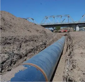  ?? ROBERTO AMAYA ?? Se trata de la introducci­ón de 2.5 kilómetros de tubería de 54 de diámetro para el Sistema de Agua Saludable.