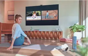  ?? SAMSUNG ELECTRONIC­S ?? The Samsung Health Smart Trainer lets you turn your home TV into a personaliz­ed gym experience with an AI trainer and camera to help you check your posture and track your progress.