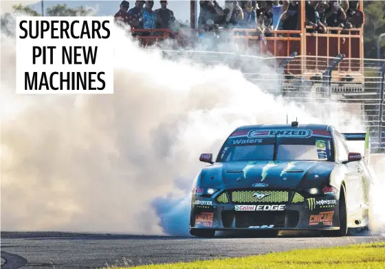  ?? ?? Cam Waters celebrates after winning the WD-40 Townsville SuperSprin­t. The debut of the new Gen3 machines has been delayed until 2023.