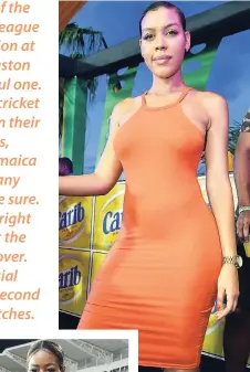  ??  ?? Ronique Satchell, managing director at Amase Marketing Hub, stands tall in the party stand at Sabina Park.