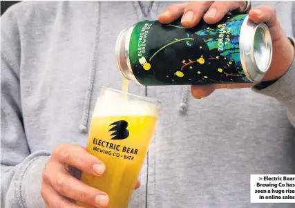  ??  ?? Electric Bear Brewing Co has seen a huge rise
in online sales